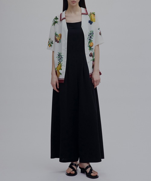 Ameri（アメリ）の「MEDI FRUIT SCARF PATTERN SHEER SHIRT（シャツ/ブラウス・レディース・ブラック/アイボリー・FREE）」の7枚目の写真