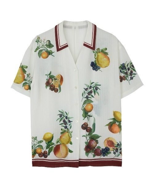 Ameri（アメリ）の「MEDI FRUIT SCARF PATTERN SHEER SHIRT（シャツ/ブラウス・レディース・ブラック/アイボリー・FREE）」の16枚目の写真