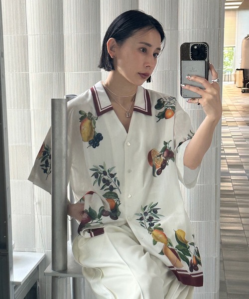 MEDI FRUIT SCARF PATTERN SHEER SHIRT（シャツ/ブラウス）｜Ameri