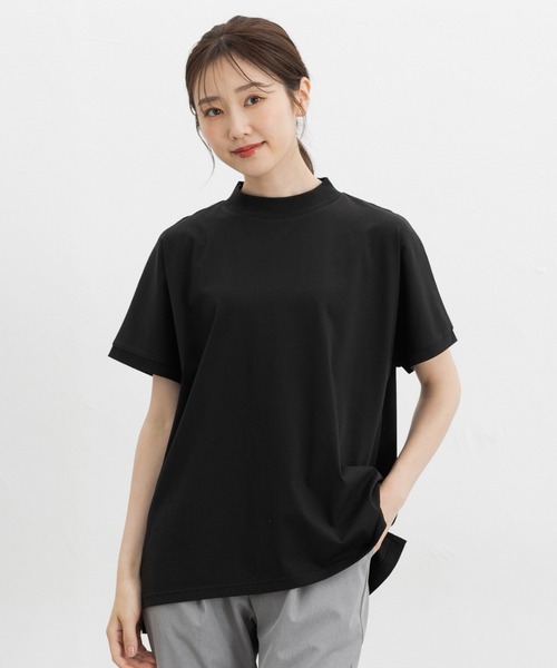 Honeys(ハニーズ)の「【ハニさら・接触冷感・UVカット・遮熱】ハイネックチュニック(Tシャツ/カットソー・レディース・パープル/ライトグレー/ネイビー/ブラック・L/LL/M/S)」の8枚目の写真