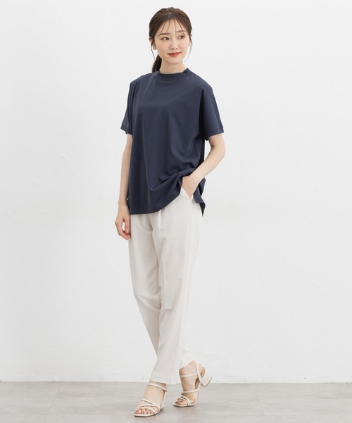 Honeys(ハニーズ)の「【ハニさら・接触冷感・UVカット・遮熱】ハイネックチュニック(Tシャツ/カットソー・レディース・パープル/ライトグレー/ネイビー/ブラック・L/LL/M/S)」の9枚目の写真