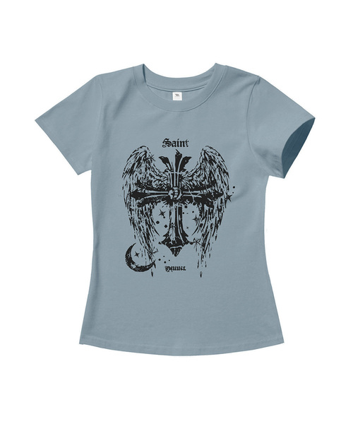 VENHIT(ベンヒット)の「セイント スリムフィット 半袖Tシャツ(Tシャツ/カットソー・レディース・グレー/ホワイト/ブラック/ピンク/ミント・SMALL/MEDIUM/LARGE)」の3枚目の写真