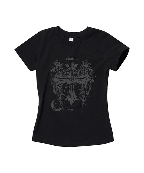 VENHIT(ベンヒット)の「セイント スリムフィット 半袖Tシャツ(Tシャツ/カットソー・レディース・グレー/ホワイト/ブラック/ピンク/ミント・SMALL/MEDIUM/LARGE)」の2枚目の写真