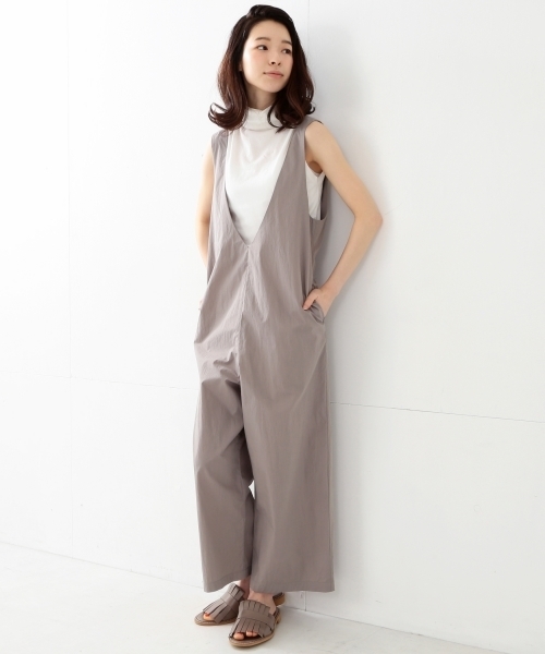 Ray BEAMS（レイビームス）の「Ray BEAMS / Vネック ワイド サロペット（サロペット/オーバーオール・レディース・ライトグレー/ブラック・1/0）」の5枚目の写真