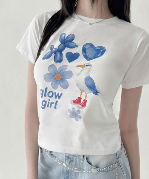 VIVID LADY(ビビッドレディー)の「グラフィックプリント 半袖カットソー(Tシャツ/カットソー・レディース・ホワイト・FREE)」の1枚目の写真