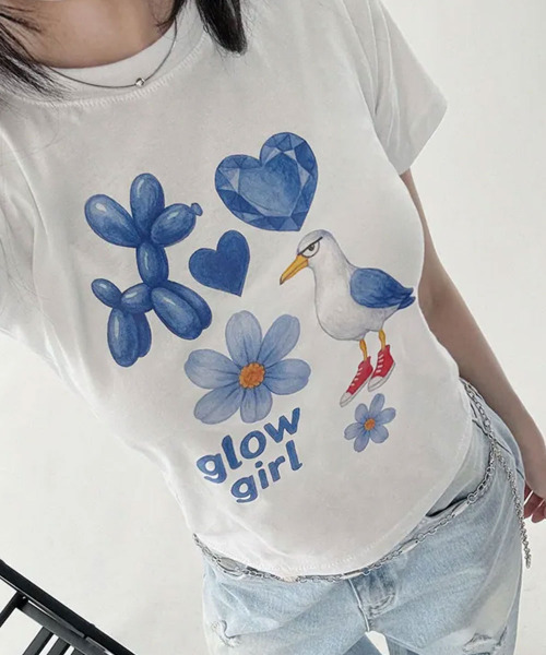 VIVID LADY(ビビッドレディー)の「グラフィックプリント 半袖カットソー(Tシャツ/カットソー・レディース・ホワイト・FREE)」の2枚目の写真