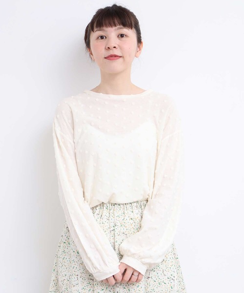 l'atelier du savon(アトリエドサボン)の「ベロアドット ロンT(Tシャツ/カットソー・レディース・ブラック/アイボリー・FREE)」の13枚目の写真