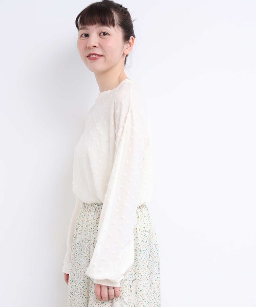 l'atelier du savon(アトリエドサボン)の「ベロアドット ロンT(Tシャツ/カットソー・レディース・ブラック/アイボリー・FREE)」の15枚目の写真