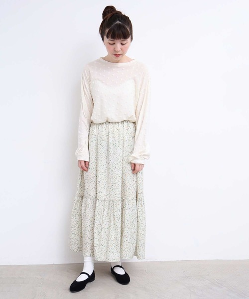 l'atelier du savon(アトリエドサボン)の「ベロアドット ロンT(Tシャツ/カットソー・レディース・ブラック/アイボリー・FREE)」の17枚目の写真