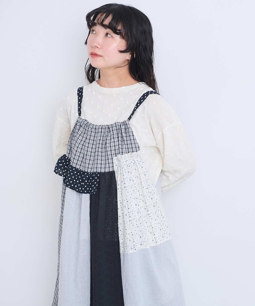 l'atelier du savon(アトリエドサボン)の「ベロアドット ロンT(Tシャツ/カットソー・レディース・ブラック/アイボリー・FREE)」の4枚目の写真