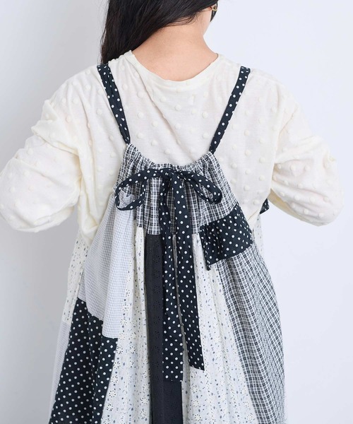 l'atelier du savon(アトリエドサボン)の「ベロアドット ロンT(Tシャツ/カットソー・レディース・ブラック/アイボリー・FREE)」の5枚目の写真