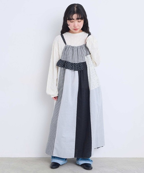 l'atelier du savon(アトリエドサボン)の「ベロアドット ロンT(Tシャツ/カットソー・レディース・ブラック/アイボリー・FREE)」の7枚目の写真