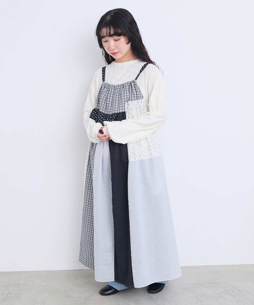 l'atelier du savon(アトリエドサボン)の「ベロアドット ロンT(Tシャツ/カットソー・レディース・ブラック/アイボリー・FREE)」の8枚目の写真
