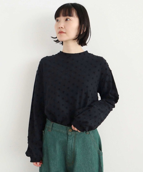 l'atelier du savon(アトリエドサボン)の「ベロアドット ロンT(Tシャツ/カットソー・レディース・ブラック/アイボリー・FREE)」の18枚目の写真
