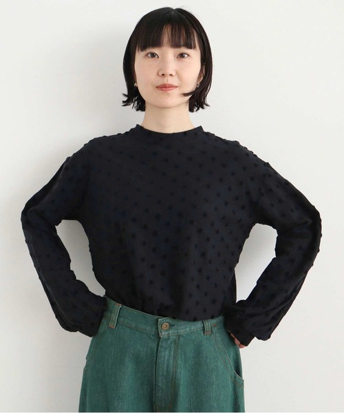 l'atelier du savon(アトリエドサボン)の「ベロアドット ロンT(Tシャツ/カットソー・レディース・ブラック/アイボリー・FREE)」の19枚目の写真