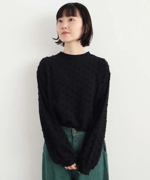l'atelier du savon(アトリエドサボン)の「ベロアドット ロンT(Tシャツ/カットソー・レディース・ブラック/アイボリー・FREE)」の20枚目の写真