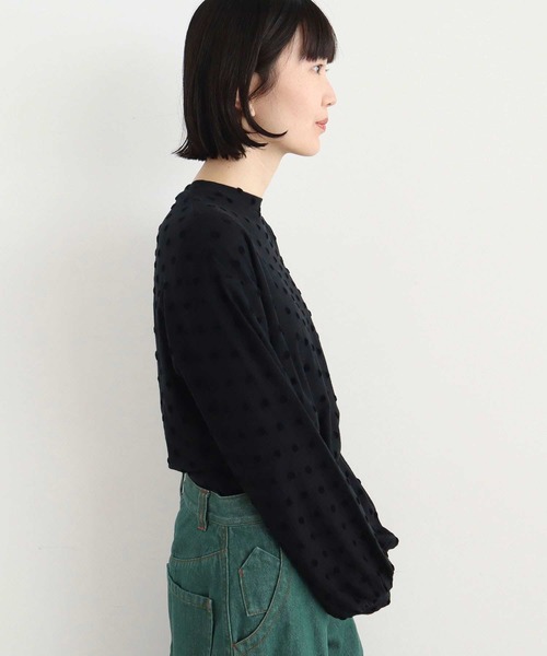 l'atelier du savon(アトリエドサボン)の「ベロアドット ロンT(Tシャツ/カットソー・レディース・ブラック/アイボリー・FREE)」の21枚目の写真