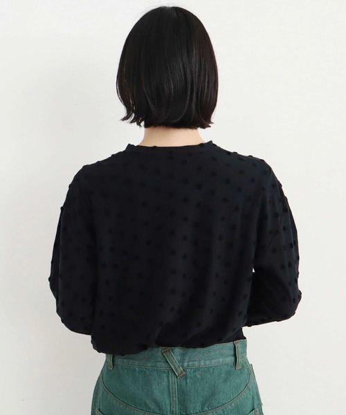 l'atelier du savon(アトリエドサボン)の「ベロアドット ロンT(Tシャツ/カットソー・レディース・ブラック/アイボリー・FREE)」の22枚目の写真