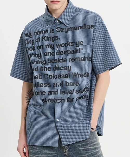 HOODHOOD(フッドフッド)の「【UNISEX】HOODHOOD/Typoチェックシャツ(シャツ/ブラウス・レディース・レッド/ブルー・MEDIUM)」の2枚目の写真