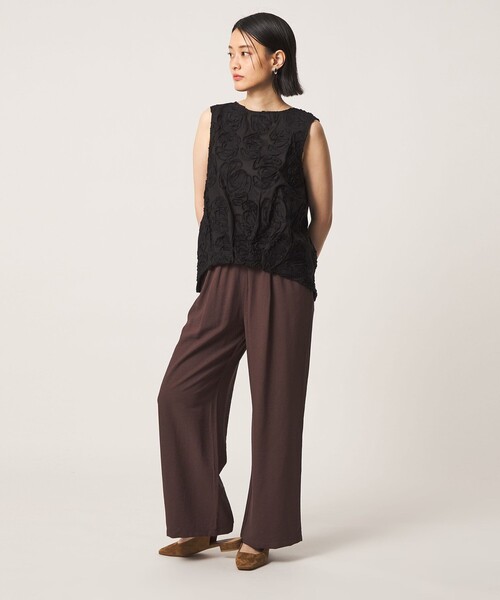 A DAY IN THE LIFE UNITED ARROWS(アデイインザライフユナイテッドアローズ)の「コットンテープ エンブロイダリー ノースリーブブラウス<A DAY IN THE LIFE>(シャツ/ブラウス・レディース・ブラック/オフホワイト・FREE)」の6枚目の写真