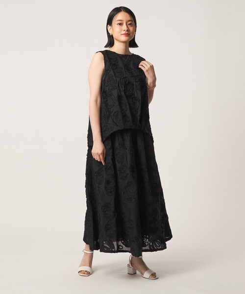 A DAY IN THE LIFE UNITED ARROWS(アデイインザライフユナイテッドアローズ)の「コットンテープ エンブロイダリー ノースリーブブラウス<A DAY IN THE LIFE>(シャツ/ブラウス・レディース・ブラック/オフホワイト・FREE)」の7枚目の写真