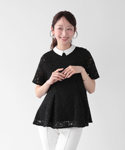 Mirenue(ミレニュー)の「襟付きレーストップス(その他トップス・レディース・ブラック/ホワイト・FREE)」の8枚目の写真