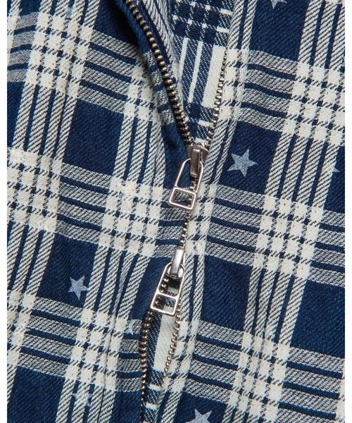 uniform experiment(ユニフォームエクスペリメント)の「STAR PRINT CHECK HOODED BLOUSON(ブルゾン・メンズ・インディゴブルー・1)」の5枚目の写真