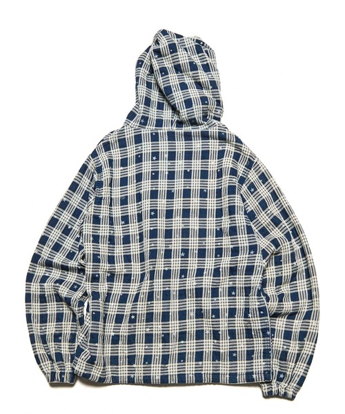 uniform experiment(ユニフォームエクスペリメント)の「STAR PRINT CHECK HOODED BLOUSON(ブルゾン・メンズ・インディゴブルー・1)」の4枚目の写真