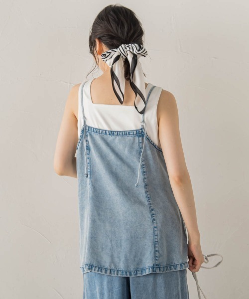 Droite lautreamont(ドロワットロートレアモン)の「Air DENIM キャミビスチェ(キャミソール・レディース・ブラック/ブルー・M)」の17枚目の写真