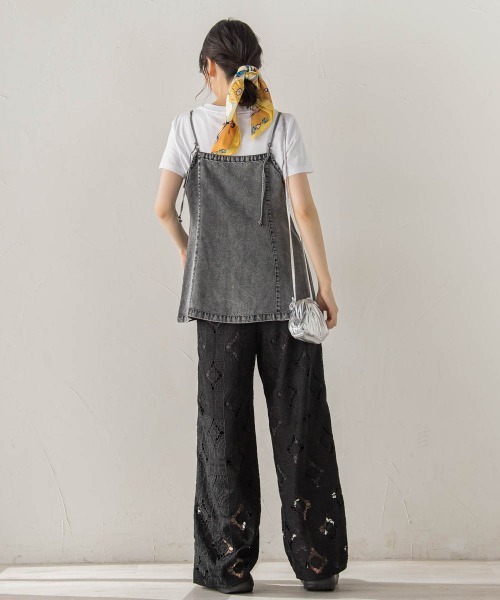 Droite lautreamont(ドロワットロートレアモン)の「Air DENIM キャミビスチェ(キャミソール・レディース・ブラック/ブルー・M)」の10枚目の写真