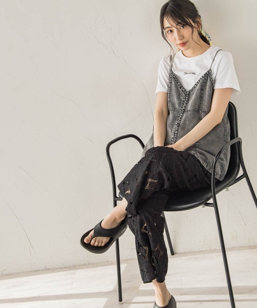 Droite lautreamont(ドロワットロートレアモン)の「Air DENIM キャミビスチェ(キャミソール・レディース・ブラック/ブルー・M)」の12枚目の写真