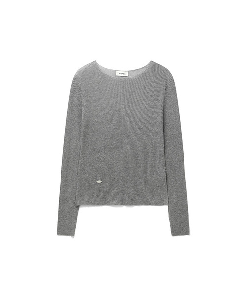 COSTUMEOCLOCK WOMAN(カスタムオクロック ウーマン)の「リネンシースルーゴルジラウンドニット3COLORCOWKT018(Tシャツ/カットソー・レディース・グレー/ブラック/アイボリー・F)」の3枚目の写真