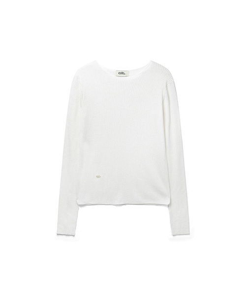 COSTUMEOCLOCK WOMAN(カスタムオクロック ウーマン)の「リネンシースルーゴルジラウンドニット3COLORCOWKT018(Tシャツ/カットソー・レディース・グレー/ブラック/アイボリー・F)」の2枚目の写真