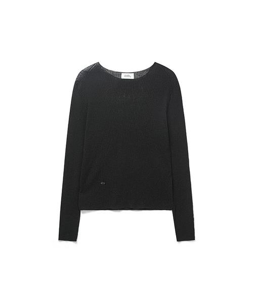 COSTUMEOCLOCK WOMAN(カスタムオクロック ウーマン)の「リネンシースルーゴルジラウンドニット3COLORCOWKT018(Tシャツ/カットソー・レディース・グレー/ブラック/アイボリー・F)」の1枚目の写真