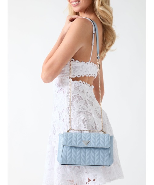 Guess(ゲス)の「STACEY Convertible Crossbody ショルダーバッグ(ショルダーバッグ・レディース・ライトブルー/ブラック・ONE SIZE)」の3枚目の写真