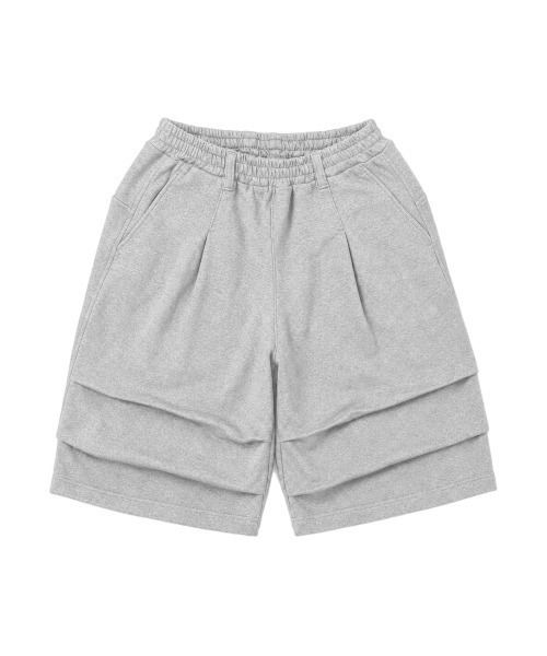 Chikashitsu +(チカシツプラス)の「【Chikashitsu +】volume tuck bermuda sweat pants (2color) / 【チカシツプラス】ボリュームタックバミューダスウェットパンツ(スウェットパンツ・メンズ・グレー/ブラック・ONE SIZE)」の22枚目の写真