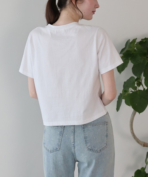 BLUEEAST(ブルーイースト)の「ハートレースショートTシャツ(Tシャツ/カットソー・レディース・ホワイト/ブラック/ブラウン・MEDIUM)」の5枚目の写真