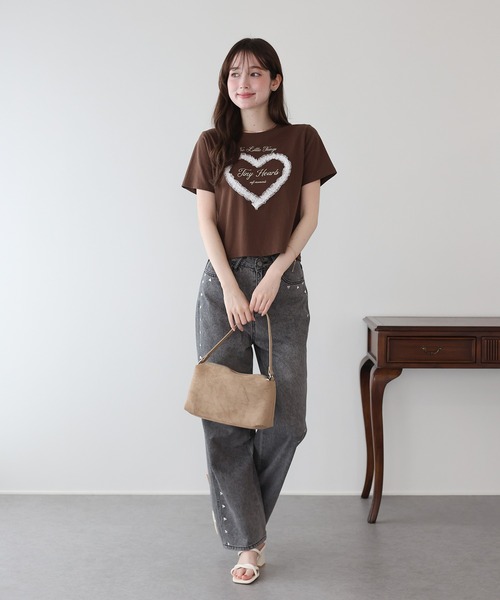 BLUEEAST(ブルーイースト)の「ハートレースショートTシャツ(Tシャツ/カットソー・レディース・ホワイト/ブラック/ブラウン・MEDIUM)」の11枚目の写真