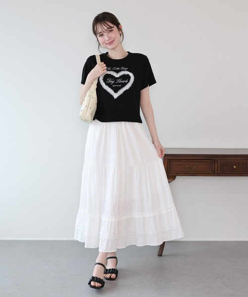 BLUEEAST(ブルーイースト)の「ハートレースショートTシャツ(Tシャツ/カットソー・レディース・ホワイト/ブラック/ブラウン・MEDIUM)」の20枚目の写真