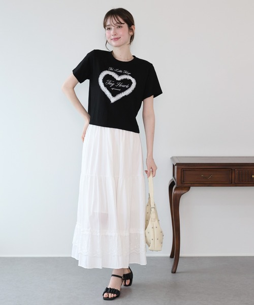 BLUEEAST(ブルーイースト)の「ハートレースショートTシャツ(Tシャツ/カットソー・レディース・ホワイト/ブラック/ブラウン・MEDIUM)」の21枚目の写真