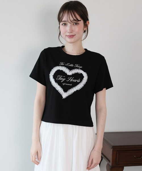 BLUEEAST(ブルーイースト)の「ハートレースショートTシャツ(Tシャツ/カットソー・レディース・ホワイト/ブラック/ブラウン・MEDIUM)」の16枚目の写真