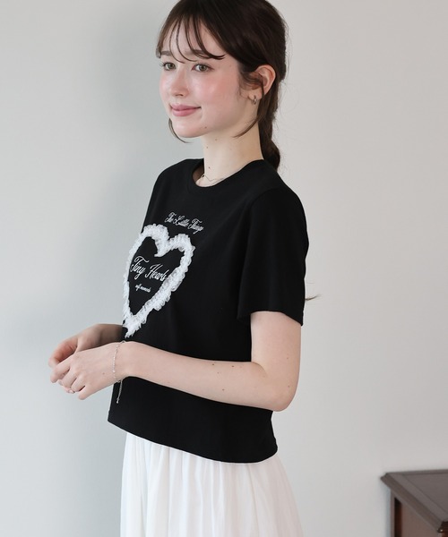 BLUEEAST(ブルーイースト)の「ハートレースショートTシャツ(Tシャツ/カットソー・レディース・ホワイト/ブラック/ブラウン・MEDIUM)」の18枚目の写真