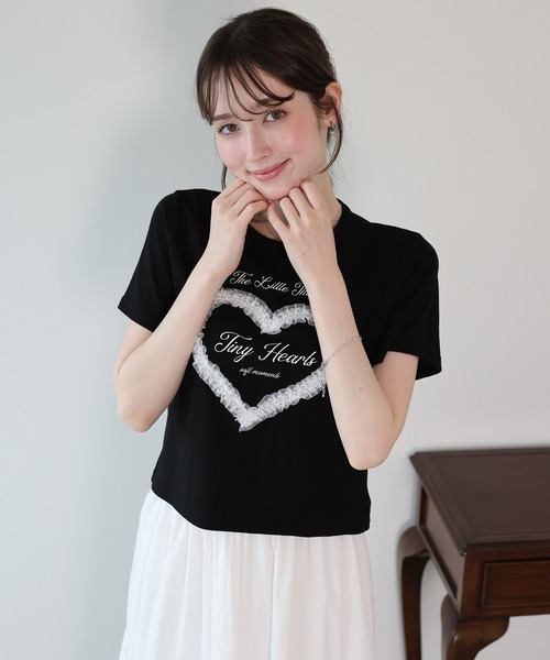 BLUEEAST(ブルーイースト)の「ハートレースショートTシャツ(Tシャツ/カットソー・レディース・ホワイト/ブラック/ブラウン・MEDIUM)」の17枚目の写真