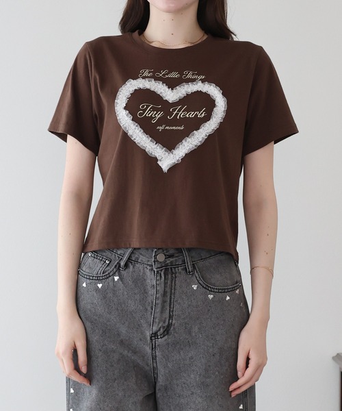 BLUEEAST(ブルーイースト)の「ハートレースショートTシャツ(Tシャツ/カットソー・レディース・ホワイト/ブラック/ブラウン・MEDIUM)」の22枚目の写真