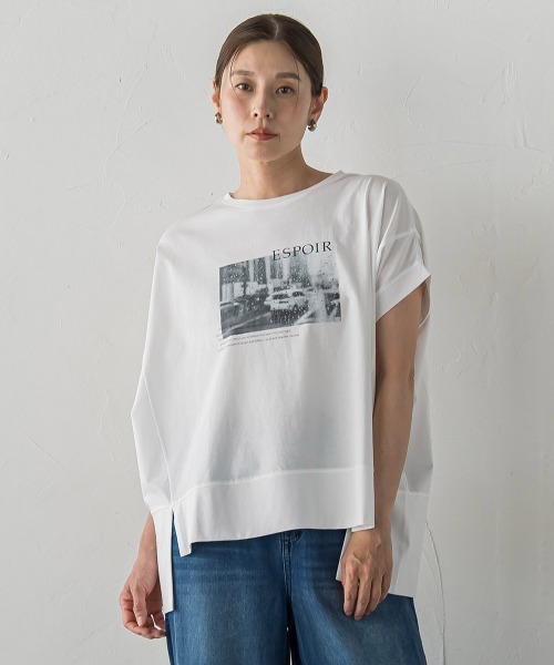 la.f…(ラエフ)の「フォトプリントTシャツ(Tシャツ/カットソー・レディース・ブラック/ホワイト・9号)」の1枚目の写真