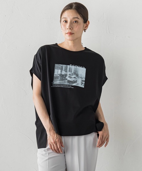la.f…(ラエフ)の「フォトプリントTシャツ(Tシャツ/カットソー・レディース・ブラック/ホワイト・9号)」の2枚目の写真