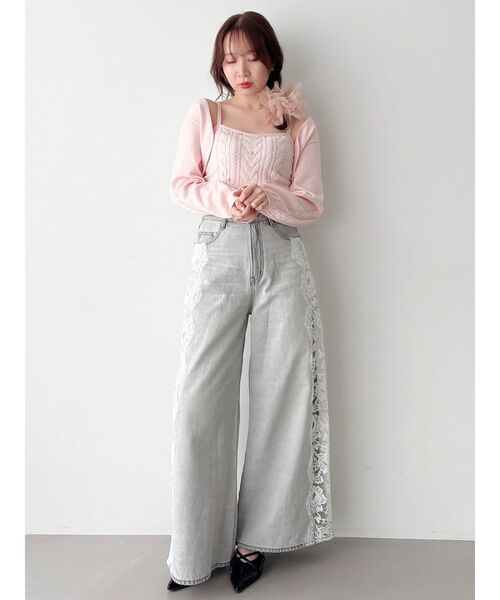 dazzlin(ダズリン)の「サイドレースデニムパンツ(デニムパンツ・レディース・ブラック/ライトグレー/ベージュ・MEDIUM/SMALL/X-SMALL)」の8枚目の写真