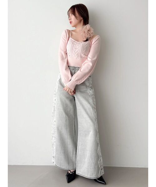 dazzlin(ダズリン)の「サイドレースデニムパンツ(デニムパンツ・レディース・ブラック/ライトグレー/ベージュ・MEDIUM/SMALL/X-SMALL)」の9枚目の写真