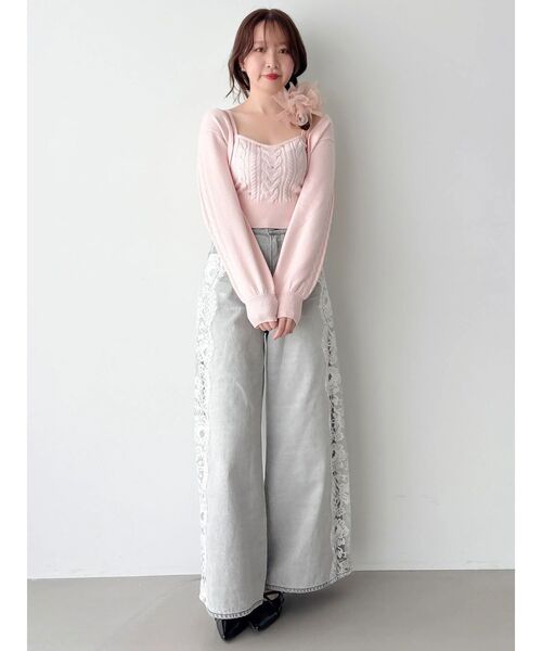 dazzlin(ダズリン)の「サイドレースデニムパンツ(デニムパンツ・レディース・ブラック/ライトグレー/ベージュ・MEDIUM/SMALL/X-SMALL)」の10枚目の写真