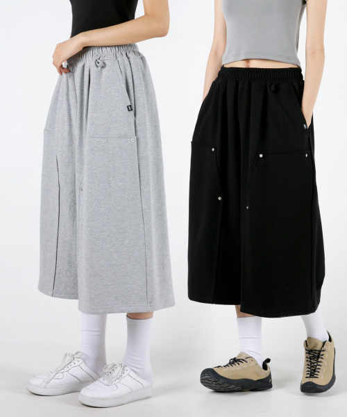 UMM（ウム）の「レディース リベットポイント ダブルニーバミューダパンツ 3COLOR（その他パンツ・メンズ・グレー系/ブラウン/ブラック・F）」の4枚目の写真